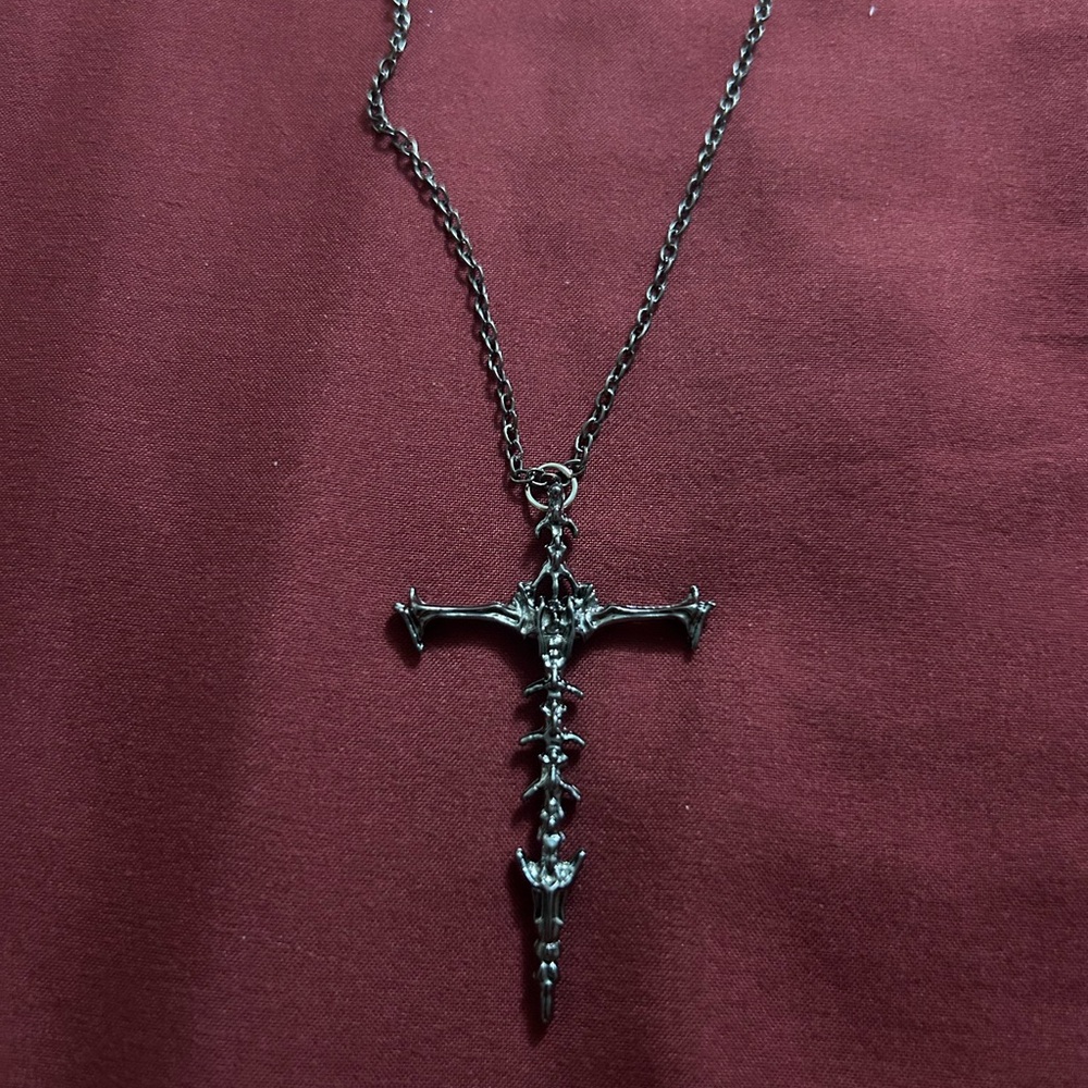 Ornate Silver Crucifix Necklace